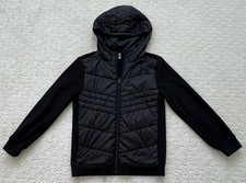 Z by Zella Girls' Mixed Media Quilted Puffer Fleece Zip-Up Hoodie Jacket Size L