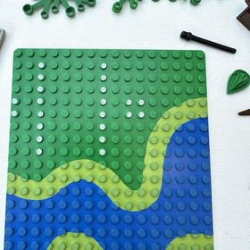 LEGO 6071 Forestmen&rsquo;s Crossing VINTAGE Parts- Rare River Baseplate, Bridge, Accs