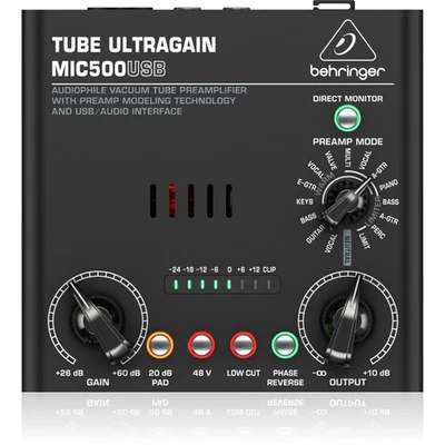 MUSIC Tribe MIC500USB Behringer Microphone Preamplifier 1 Channel Built-in 12AX7 - Photo 1/4