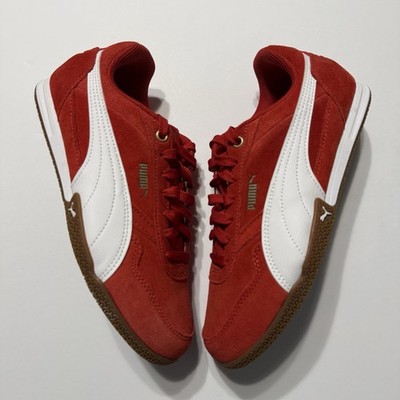 PUMA Bella Donna Suede Shoes Sneakers Red White 402673-06 Women s Size 8 New