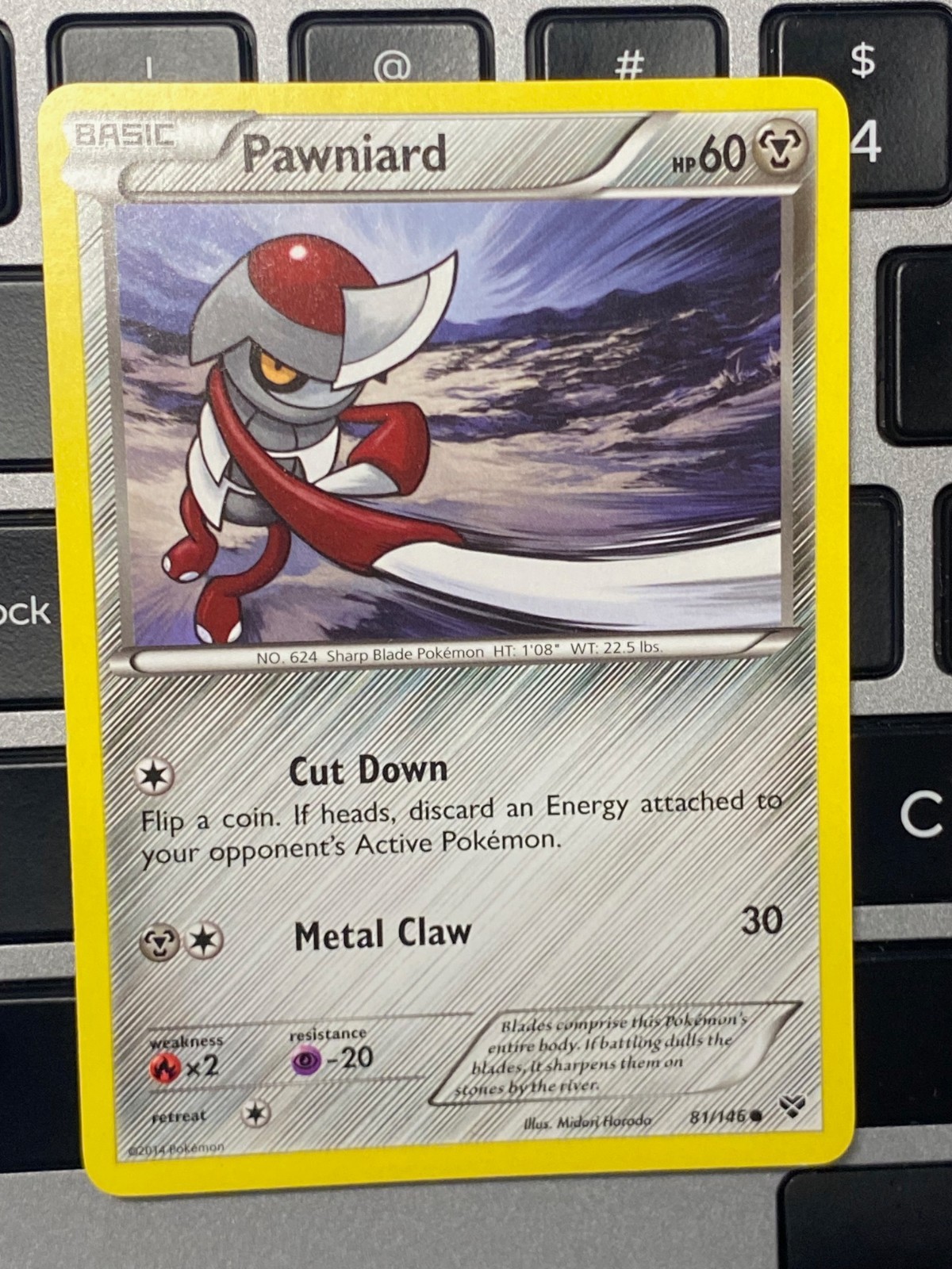 Pokemon Pawniard #81/146 XY Base Set 2014 near mint condition card