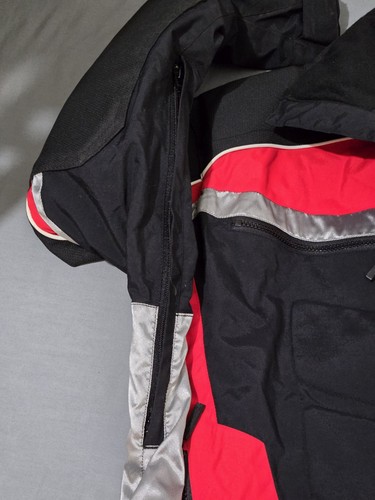 Polaris riding jacket mens Large vented mesh red black silver padded chest elbow - Picture 9 of 17
