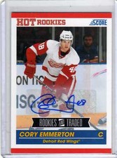 CORY EMMERTON 10/11 Score Update Rookie Auto #606 SP Detroit Red Wings Sochi HC