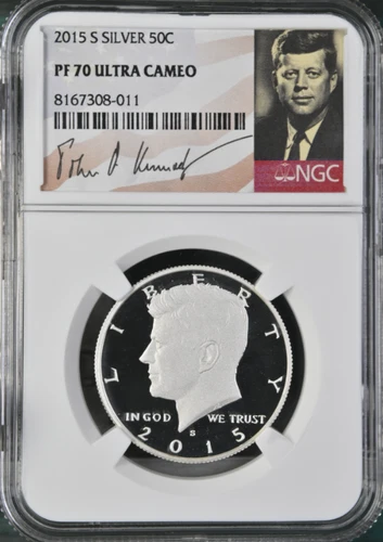 2015 S Silver Kennedy Half Dollar 50C NGC PF70 Ultra Cameo Signature Label GKEN