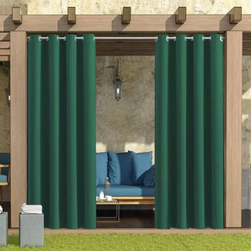 1/2 Stück Wasserdicht Outdoor Terrasse Vorhänge 52" Breit Sichtschutz Verdunkelung Pergola Schatten - Bild 117 von 124