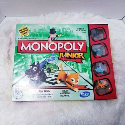 Monopoly Game Board My first monopoly junior by Hasbro gaming ages 5+ 