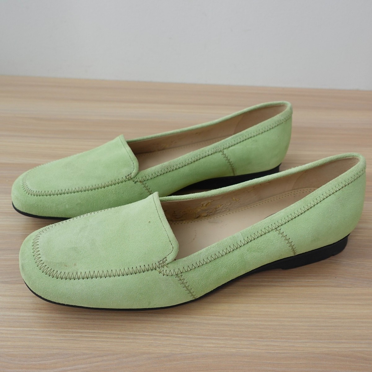 TALBOTS Emerald Green Shoes Womens 8 Suede Loafers Slip On Summer Spring |  eBay