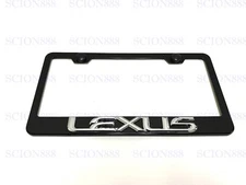 1pc 3D LEXUSEmblem Badge BLACK Stainless Metal License Plate Frame Holder