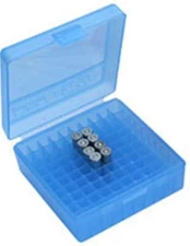 MTM Case-Gard Handgun Ammunition Ammo Storage Box 100 Rnd P-100-44-24 Clear Blue