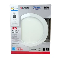 Satco S29360 Transitional LED 7" Flush Mount - 5000K White