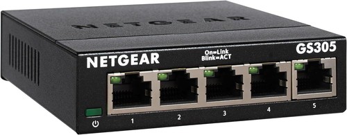 NETGEAR GS305 LAN Switch 5 Port Netzwerk Switch (Plug-and-Play Gigabit Switch  - Foto 1 di 2