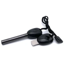 Swedish-Style Ferro Rod Fire Steel & Striker | Survival Bushcraft | Whistle