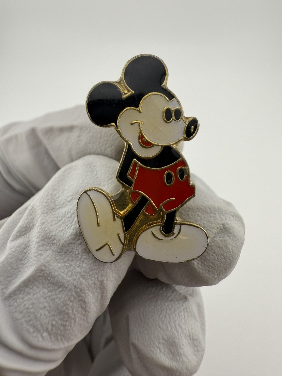 Vintage Disney Mickey Mouse Hands Behind Back Pose Silver Tone
