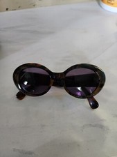 Vintage Escada F003 Gold Burgundy Oval Sunglasses France FRAMES ONLY