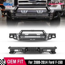 Rear Step Front Bumper Off-road Steel For 2009-2014 Ford F-150 W Led Lights