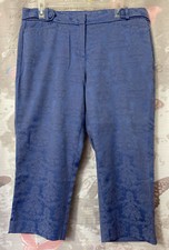 Ann Taylor LOFT Pants Original Capri Women s Size 12P Ocean Blue Floral Print