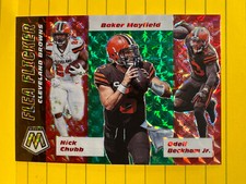 20 NFL Mosaic Flea Flicker Green Prizm #FF4 Cleveland Browns Baker Chubb OBJ
