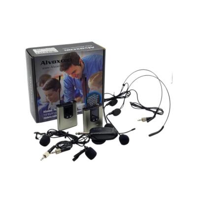 Wireless Headset Lavalier Microphone System -Alvoxcon Dual Wireless Lapel Mic