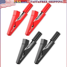 Insulated Alligator Clips Electrical 4PCS Crocodile Clamps for 2mm Test Probes