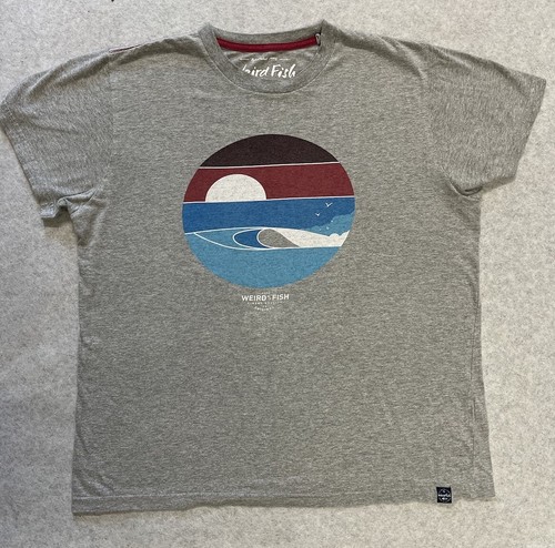 Weird Fish T-Shirt Grau Herren Größe Large Brustumfang Druck