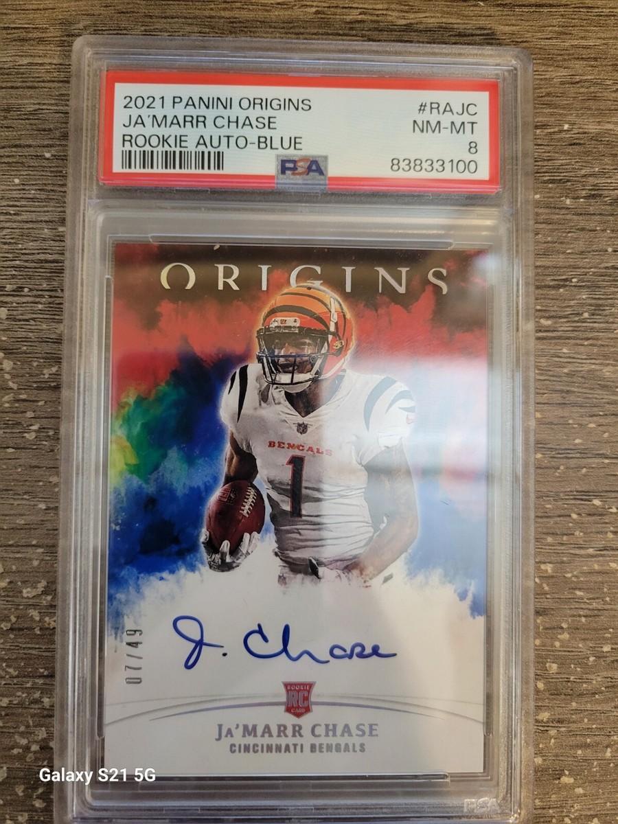 2021 Origins Rookie Auto Blue RAJC Ja'Marr Chase 7/49 PSA 8 | eBay