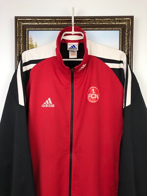 Vintage 90's Adidas Nurnberg Football Jacket Soccer Track Top Red
