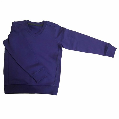 Women Mens Kids Boys Girls School Work V Neck Sweatshirt Jumper Top 2-13 / S-XL - Picture 7 of 7