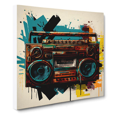 Ghettoblaster Abstrakte Kunst Leinwand Wandbild Druck Gerahmtes Bild Home Office Deko