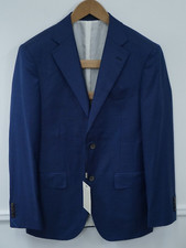 Men Suitsupply Blazer Napoli Blue Pure Wool S110 Zignone Size EU48 UK/US38