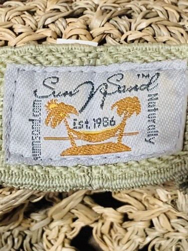 Vintage Sun and Sand Collapsible Straw Hat Sweatband - Picture 2 of 4