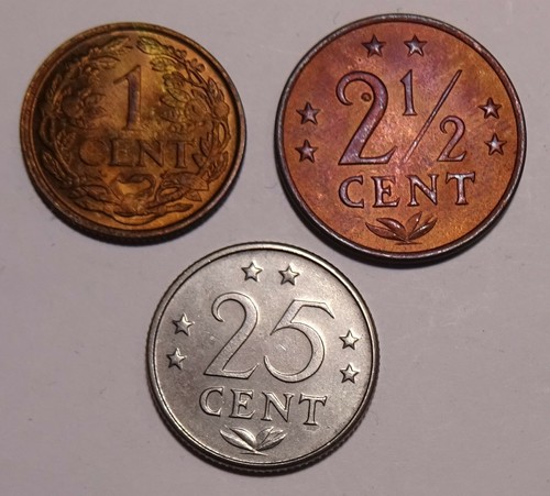 Netherlands Antilles coins, 3 coin lot, UNC - Bild 3 von 4