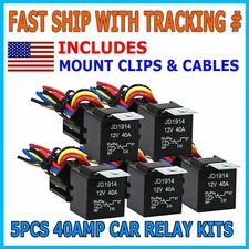 5Pin Automotive Car Relay Switch SPDT Harness Socket Waterproof 40A DC 12V 12AWG