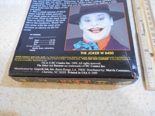 DC COMICS 1989 Genérica Tinta El Joker Kit de Maquillaje Película de Batman Jack Nicholson Nuevo de Edición - Imagen 6 de 10