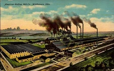 Vintage postcard  American Rolling Mill Company Middletown Ohio Industrial Scene