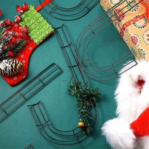 2PCS Metal Candy Cane Wreath Form Wire Wreath Forms Heart Wreath Frame UK - Picture 4 of 9