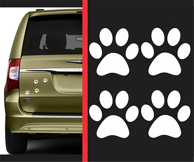 4X Dog Paw Print Sticker Vinyl Decal JDM Car Truck Pit Bull Puppy Doggy Bulldog