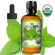 Mayan's Secret USDA Certified Organic Spearmint Essential Oil for Diffuser, Acne