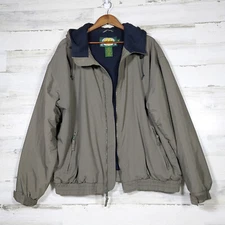 Cabelas Outdoor Gear Coat Mens XL Moss Green All Weather Jacket Zip Pockets Hood