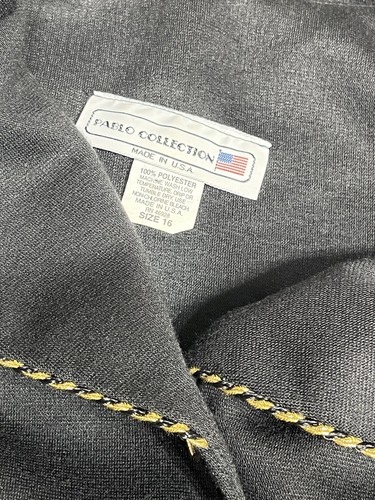 Pablo Collection SZ 16 Women’s Black /Gold Trim Skirt Suit - Picture 8 of 9