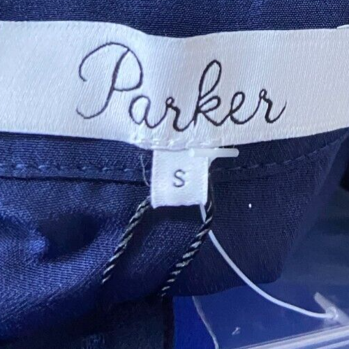 Parker Damen Neu mit Etikett marineblau ärmelloses Knopfleiste Kleid voll gefüttert $ 398 - Größe S - Bild 4 von 17