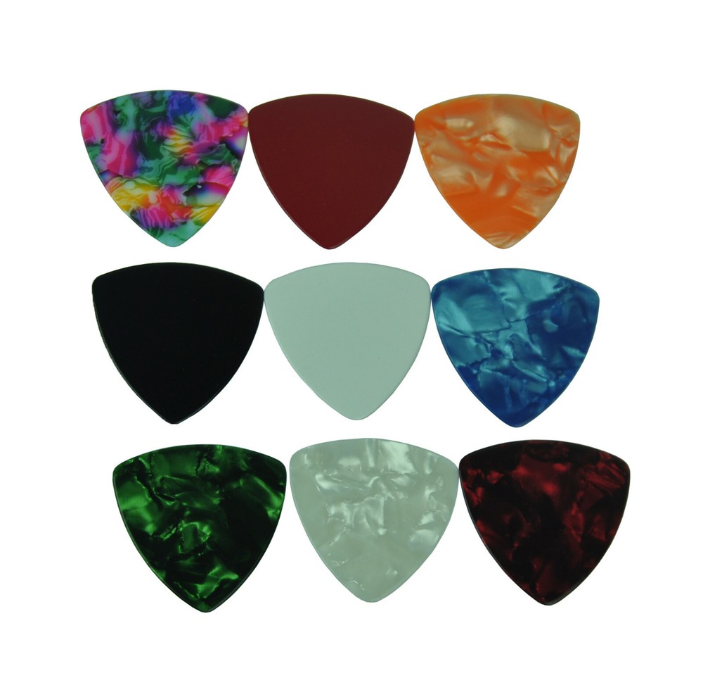 50Pcs 346 Rounded Triangle Medium 0.71mm Celluloid Guitar Picks Plectrums