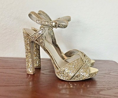gold sparkle sandals
