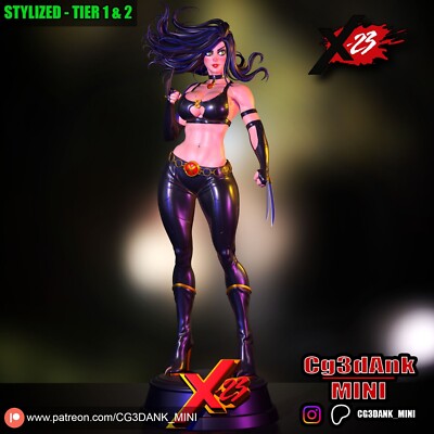 X-23 Laura Kinney 3d Printed Model | Unassembled | Unpainted | 1/12-1/3