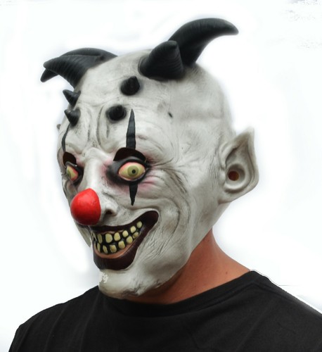 Scary Halloween Clown Mask Evil Easy Costume Realistic Latex with Hair - Picture 167 of 199