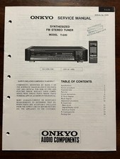 Onkyo T-G10 Sintonizzatore FM Sintetizzato Manuale di Servizio Originale OEM