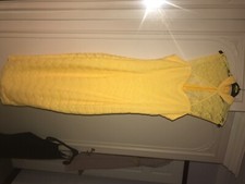 prettylittlething dress yellow lace size 6