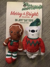 2 Merry  Bright JITTER PALS Cat Toys Catnip Gingerbread Man  Christmas Bear
