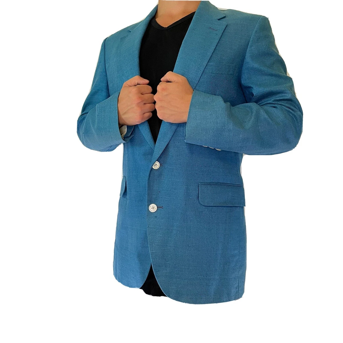 Men s Brooke Deane Turquoise Suit Jacket eBay