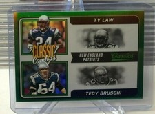 2021 Panini Classics CLASSIC COMBOS - TY LAW/TEDY BRUSCHI GREEN #08/15 Patriots
