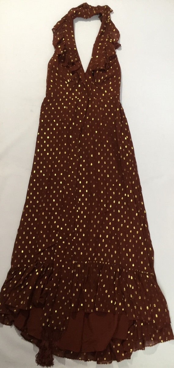 brown polka dot dress free people Polka Dot Perspective Mini Dress